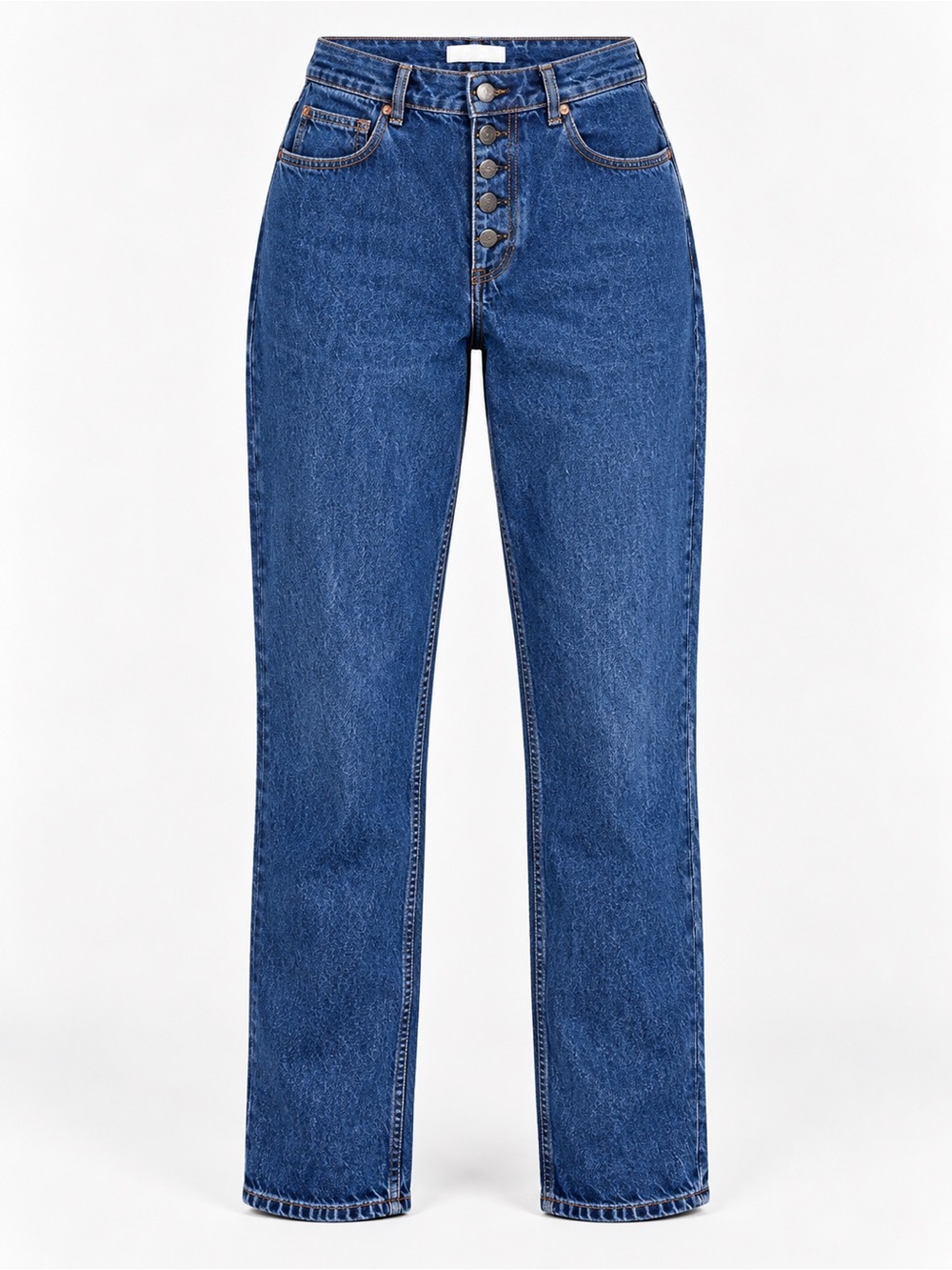 Decade Pamela Dark Blue Button Fly Jeans Tapered Leg Size 35 Denim Casual Chic